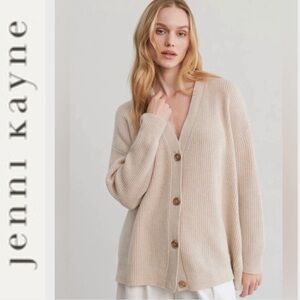 Jenni Kayne 100% Mongolian cashmere cocoon cardigan oatmeal S NWOT